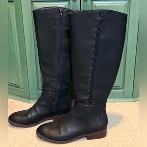 Lucky brand Women's Black Leather Knee-High Boots